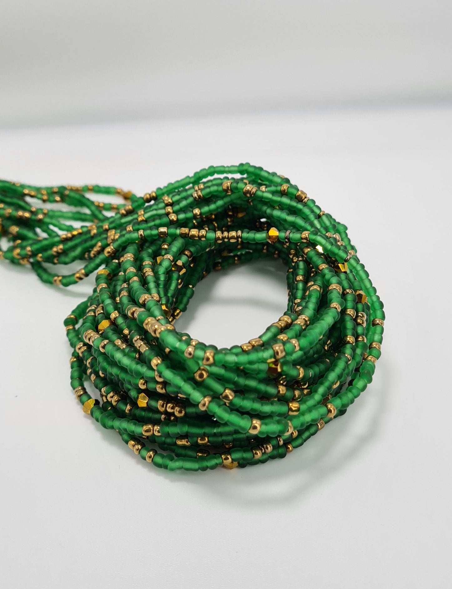 Frosted green Waist Beads|On Sale Belly Chain Weight control African beads|belly beads| Ghana beads| Weight Tracker| Nigerian waist beads