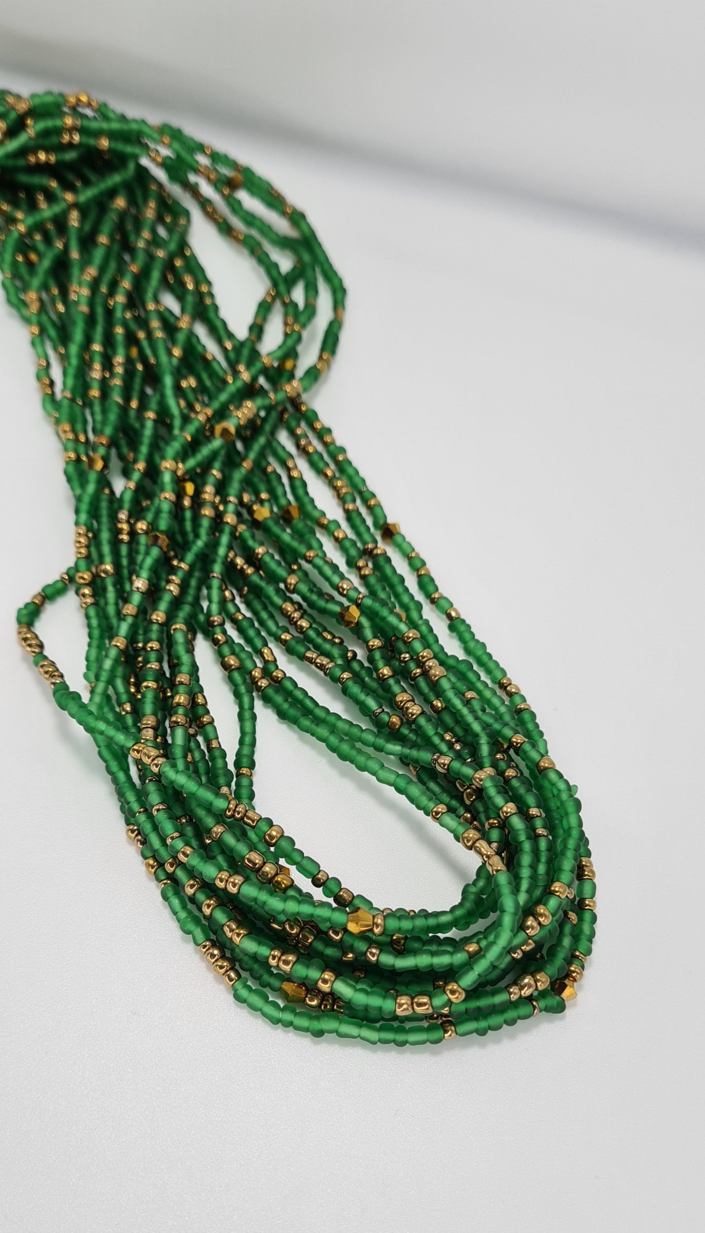 Frosted green Waist Beads|On Sale Belly Chain Weight control African beads|belly beads| Ghana beads| Weight Tracker| Nigerian waist beads