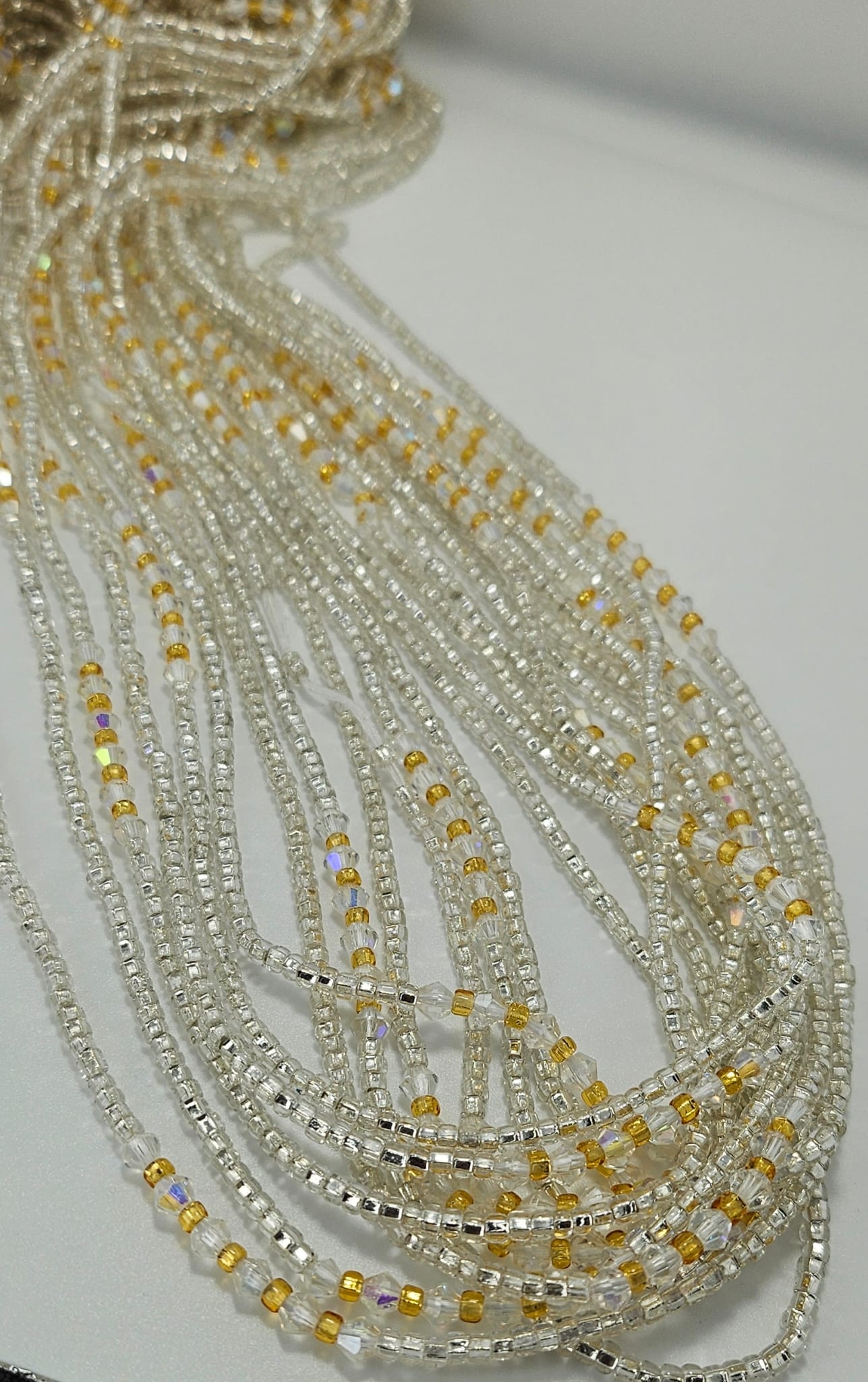 Gold and Orange Waist Beads|On Sale Belly Chain Weight control African beads|belly beads| Ghana beads| Weight Tracker| Nigerian waist beads