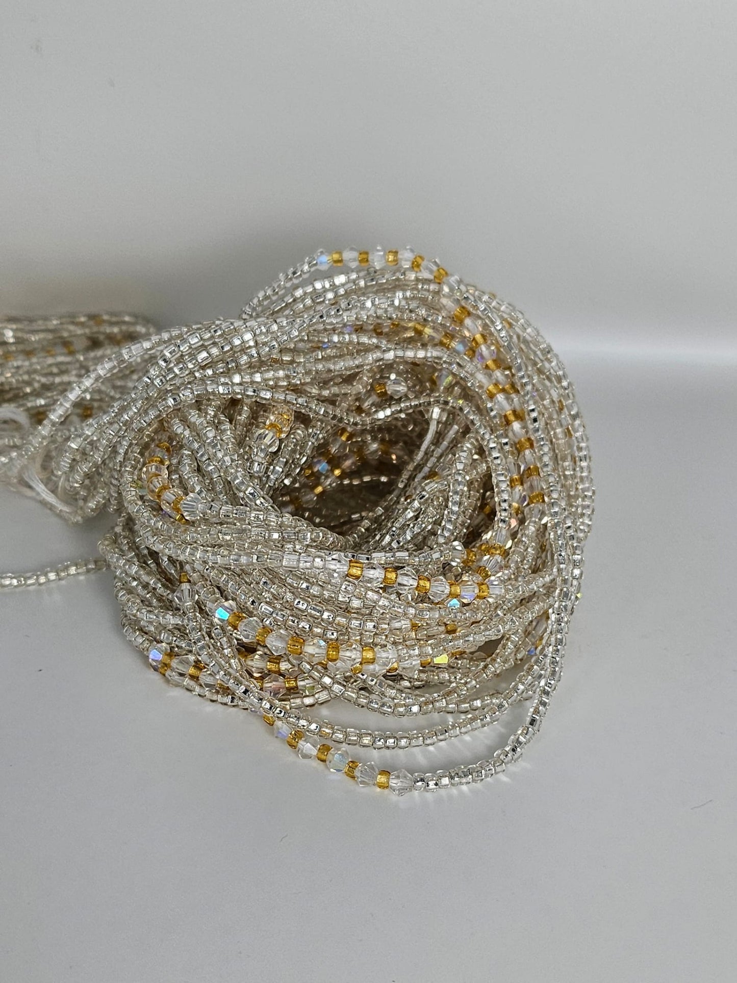 Gold and Orange Waist Beads|On Sale Belly Chain Weight control African beads|belly beads| Ghana beads| Weight Tracker| Nigerian waist beads