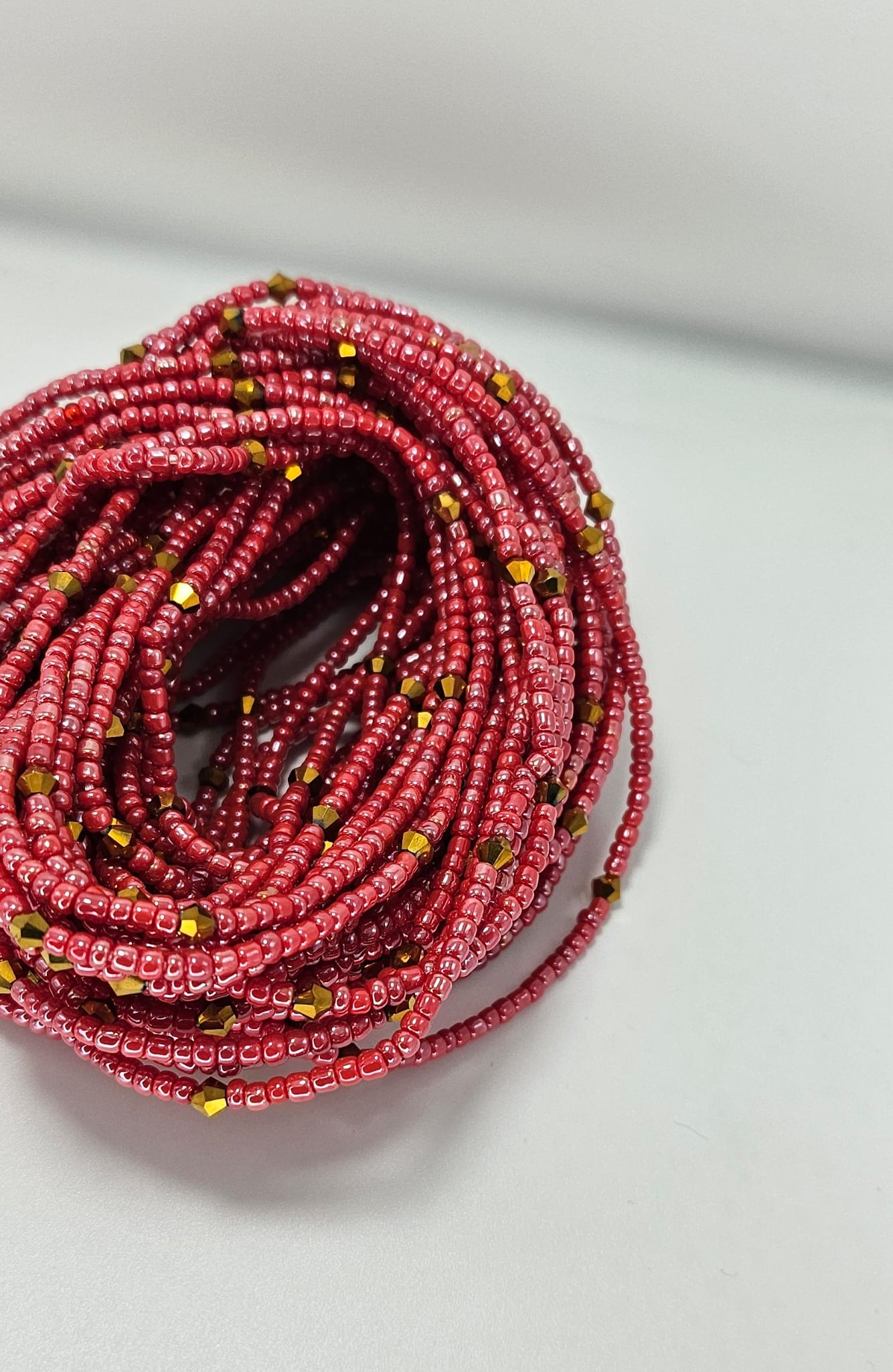 Deep peach Waist Beads|On Sale Belly Chain Weight control African beads|belly beads| Ghana beads| Weight Tracker| Nigerian waist beads
