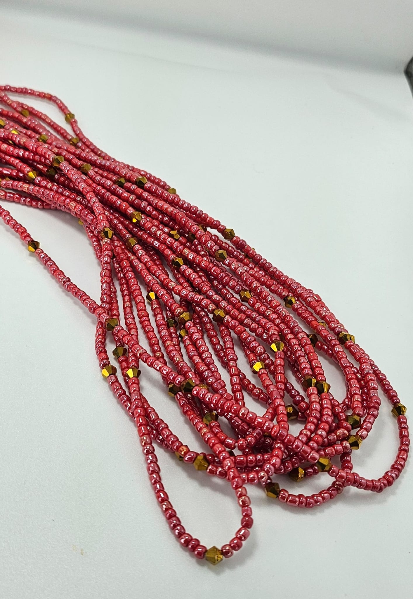 Deep peach Waist Beads|On Sale Belly Chain Weight control African beads|belly beads| Ghana beads| Weight Tracker| Nigerian waist beads