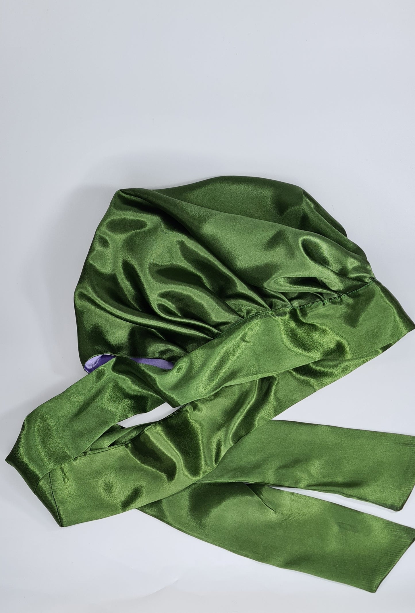 Olive Tie band Reversible Satin hair bonnet|Satin Elasticated, Sleep Hat Bonnet, Headscarf. Night Sleep, Protecting Hairstyle,