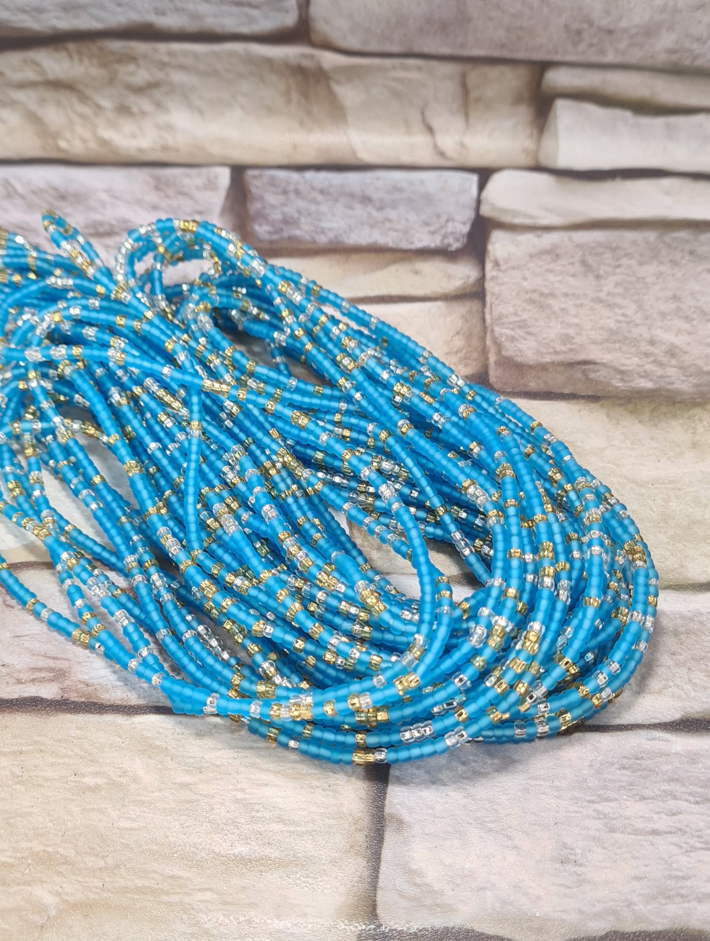 Sky blue|On Sale  Waist Beads |Chain Weight control African beads|belly beads| Ghana beads| Weight Tracker| waist beads