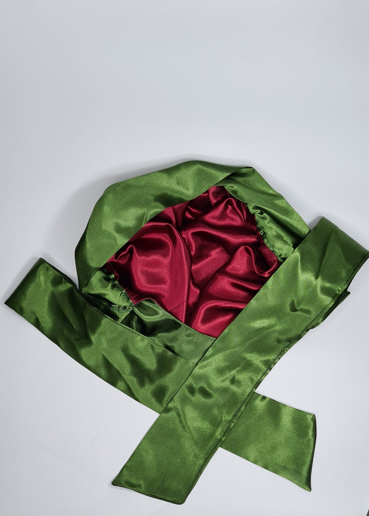 Olive Tie band Reversible Satin hair bonnet|Satin Elasticated, Sleep Hat Bonnet, Headscarf. Night Sleep, Protecting Hairstyle,