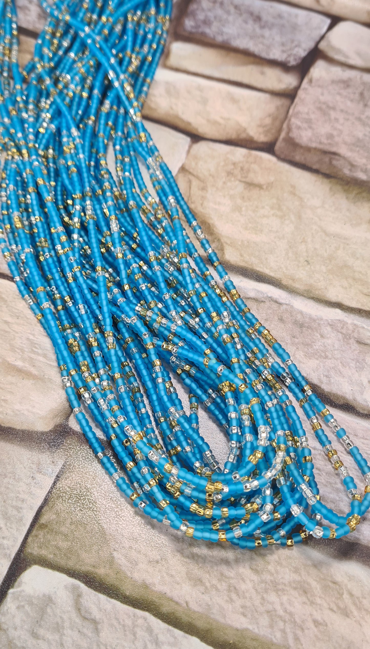 Sky blue|On Sale  Waist Beads |Chain Weight control African beads|belly beads| Ghana beads| Weight Tracker| waist beads