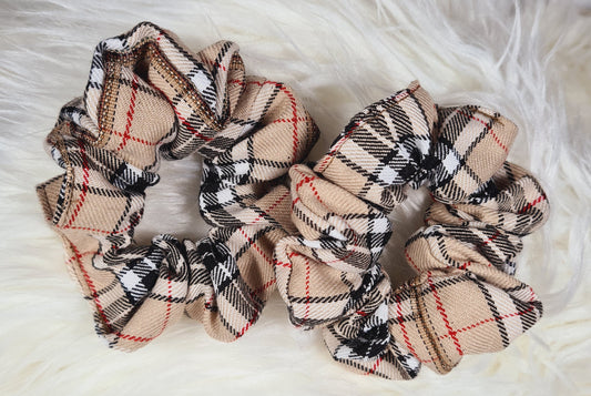 Scrunchie Soft Stretchy Hair Accessories Hair Tie Check Fabric