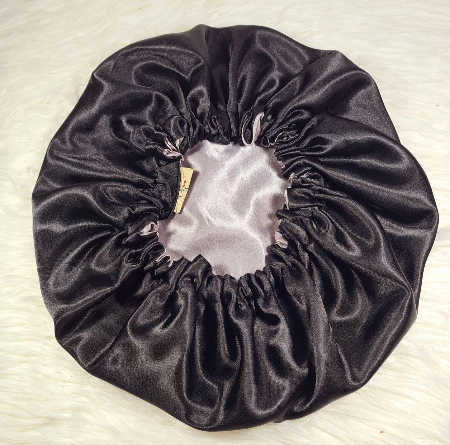 Grey-Pewter Reversible Satin hair bonnet Satin Elasticated, Sleep Hat Bonnet, Headscarf. Night Sleep, Protecting Hairstyle,