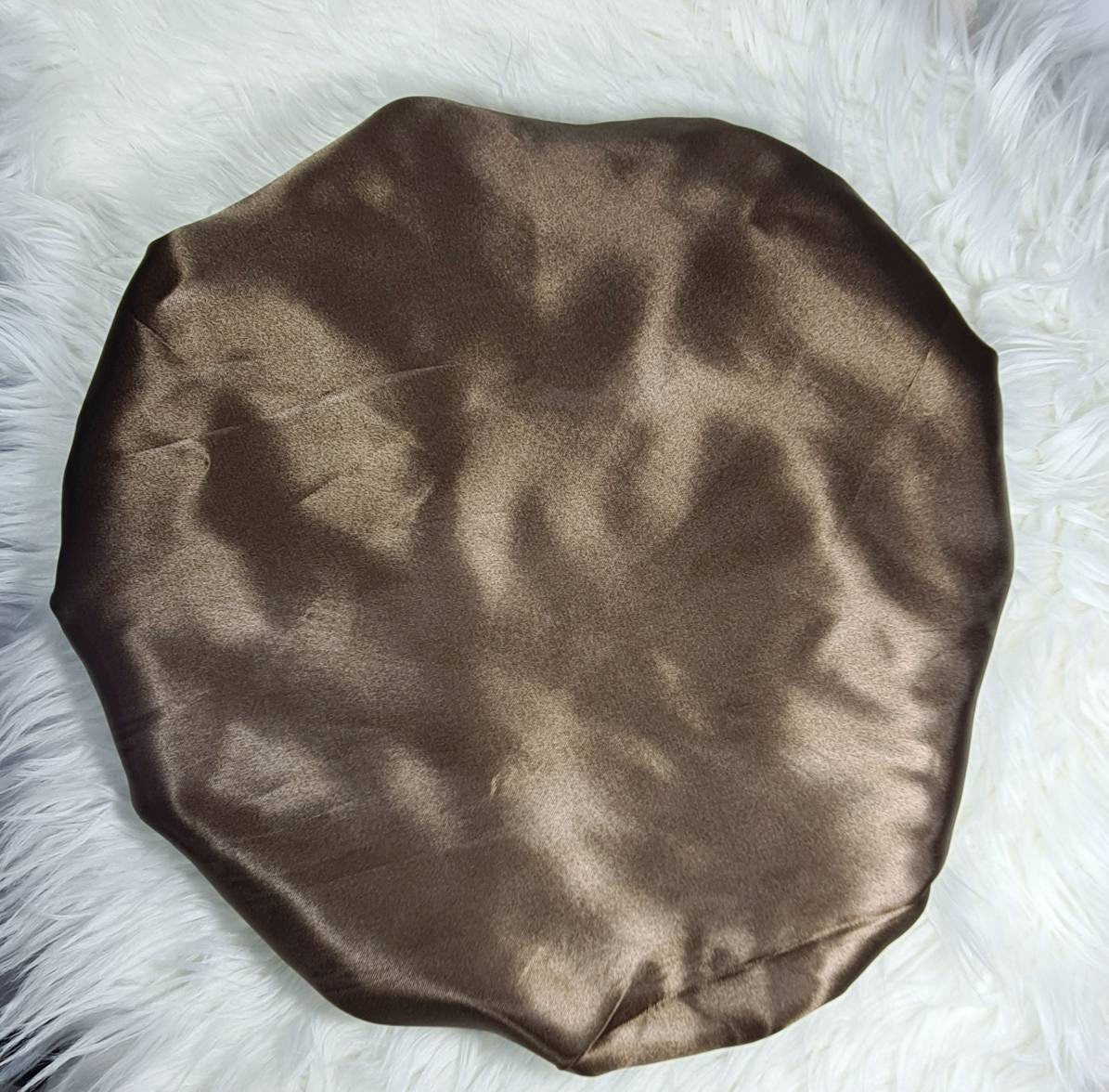 Brown Reversible Satin hair bonnet  Satin Elasticated, Sleep Hat Bonnet, Headscarf. Night Sleep, Protecting Hairstyle,