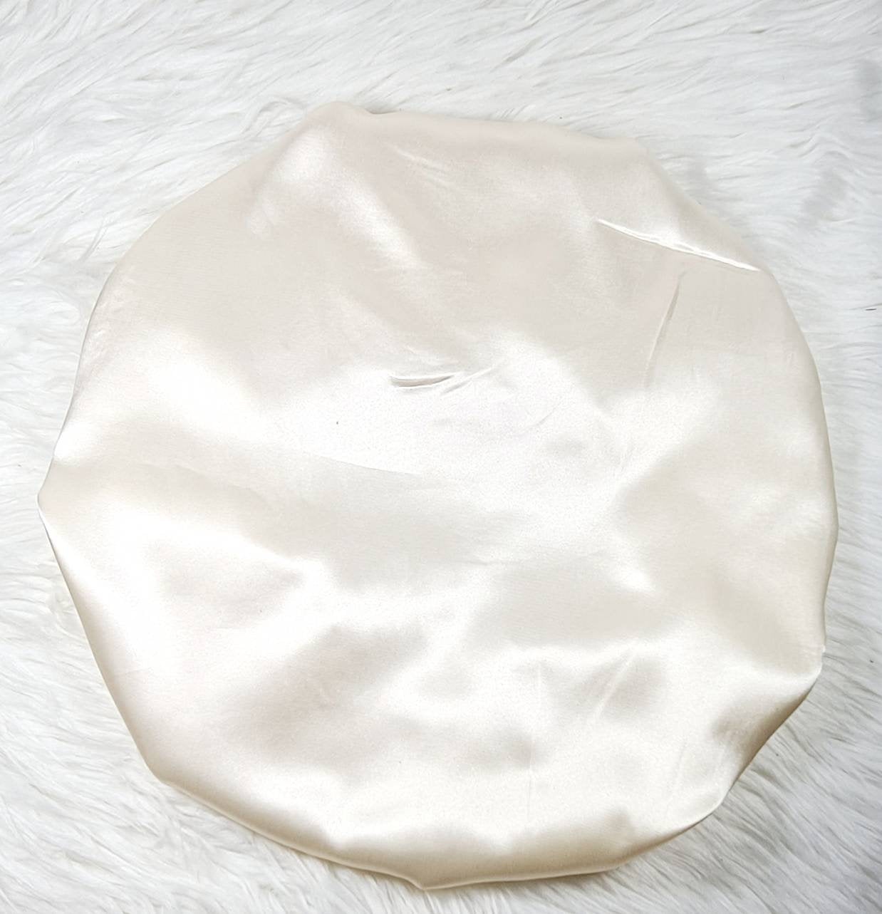 Cream Reversible Satin hair bonnet Satin Elasticated, Sleep Hat Bonnet, Headscarf. Night Sleep, Protecting Hairstyle,