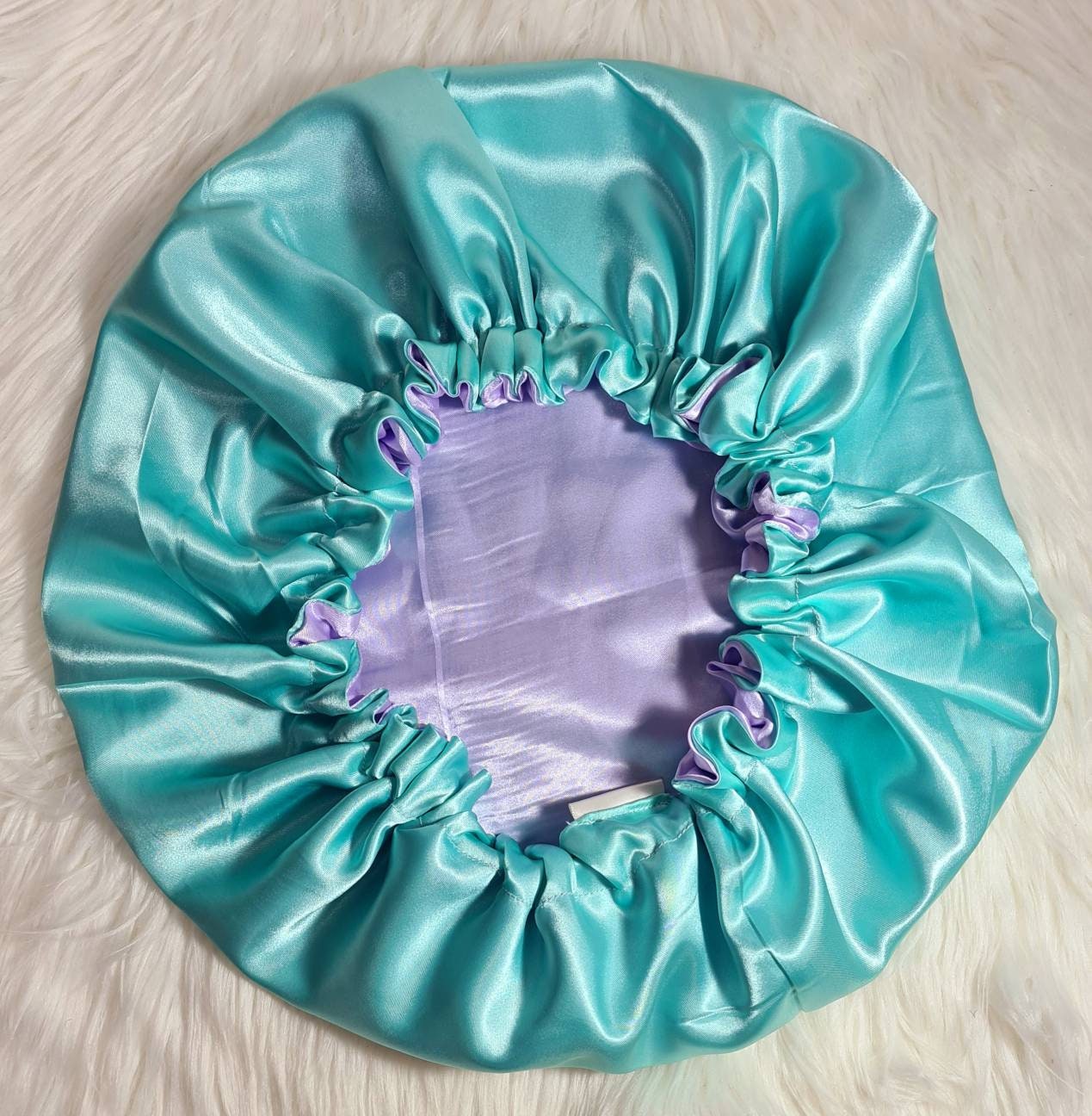 Mint Reversible Satin hair bonnet|Satin Elasticated, Sleep Hat Bonnet, Headscarf. Night Sleep, Protecting Hairstyle,