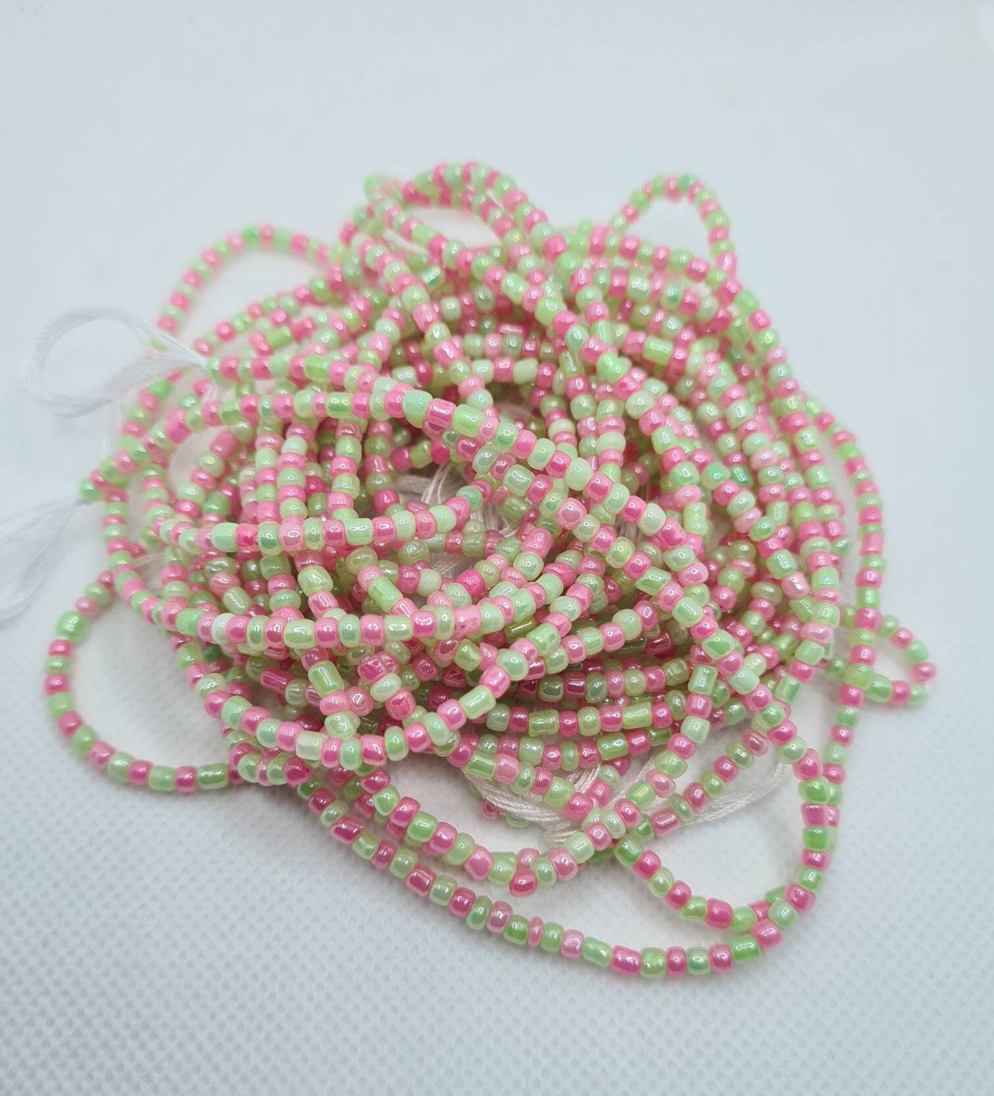Pink X Green Waist Beads|On Sale Belly Chain Weight control African beads|belly beads| Ghana beads| Weight Tracker/ Nigerian waist beads