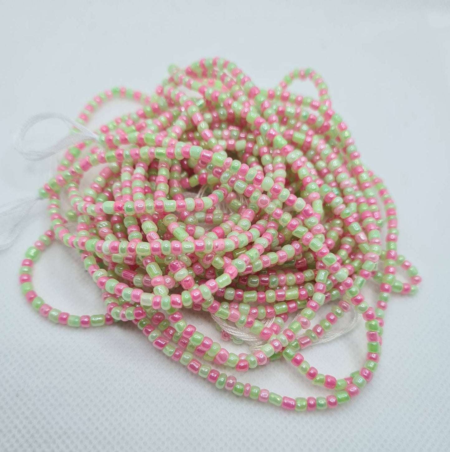 Pink X Green Waist Beads|On Sale Belly Chain Weight control African beads|belly beads| Ghana beads| Weight Tracker/ Nigerian waist beads