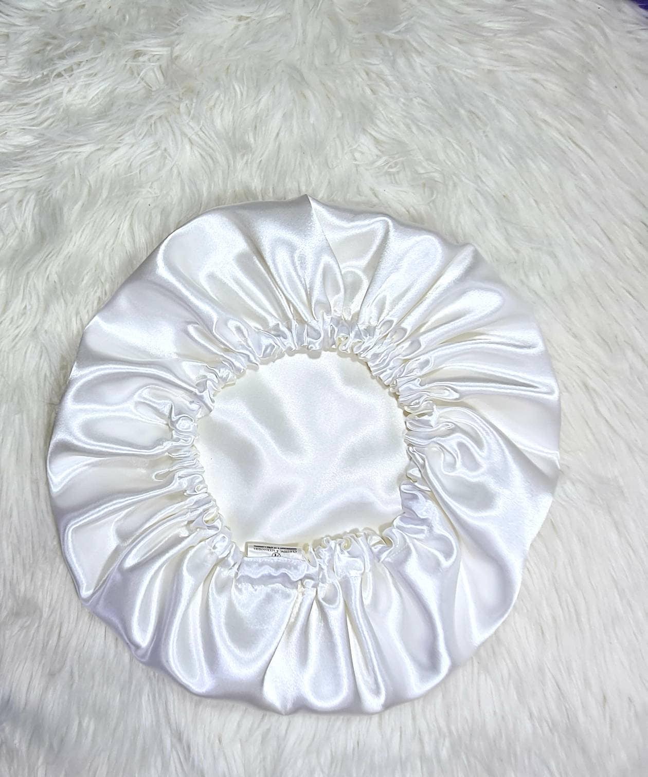 Cream Reversible Satin hair bonnet Satin Elasticated, Sleep Hat Bonnet, Headscarf. Night Sleep, Protecting Hairstyle,