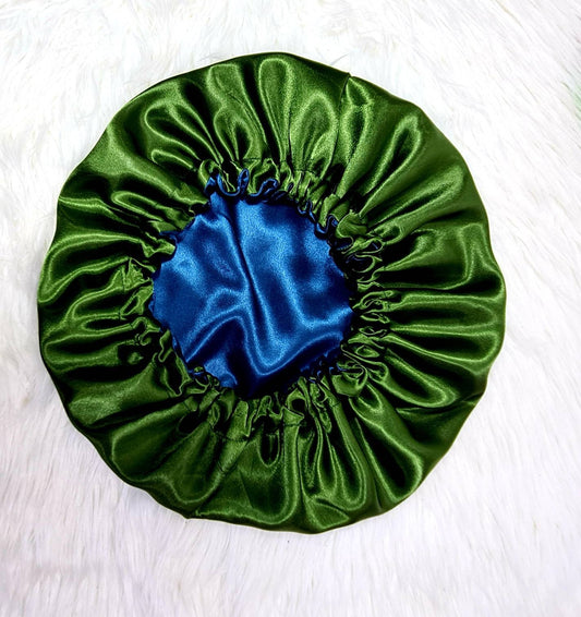 Adjustable Silky Satin bonnet olive, Satin Elasticated, Sleep Hat Bonnet, Headscarf. Night Sleep, Protecting Hairstyle,