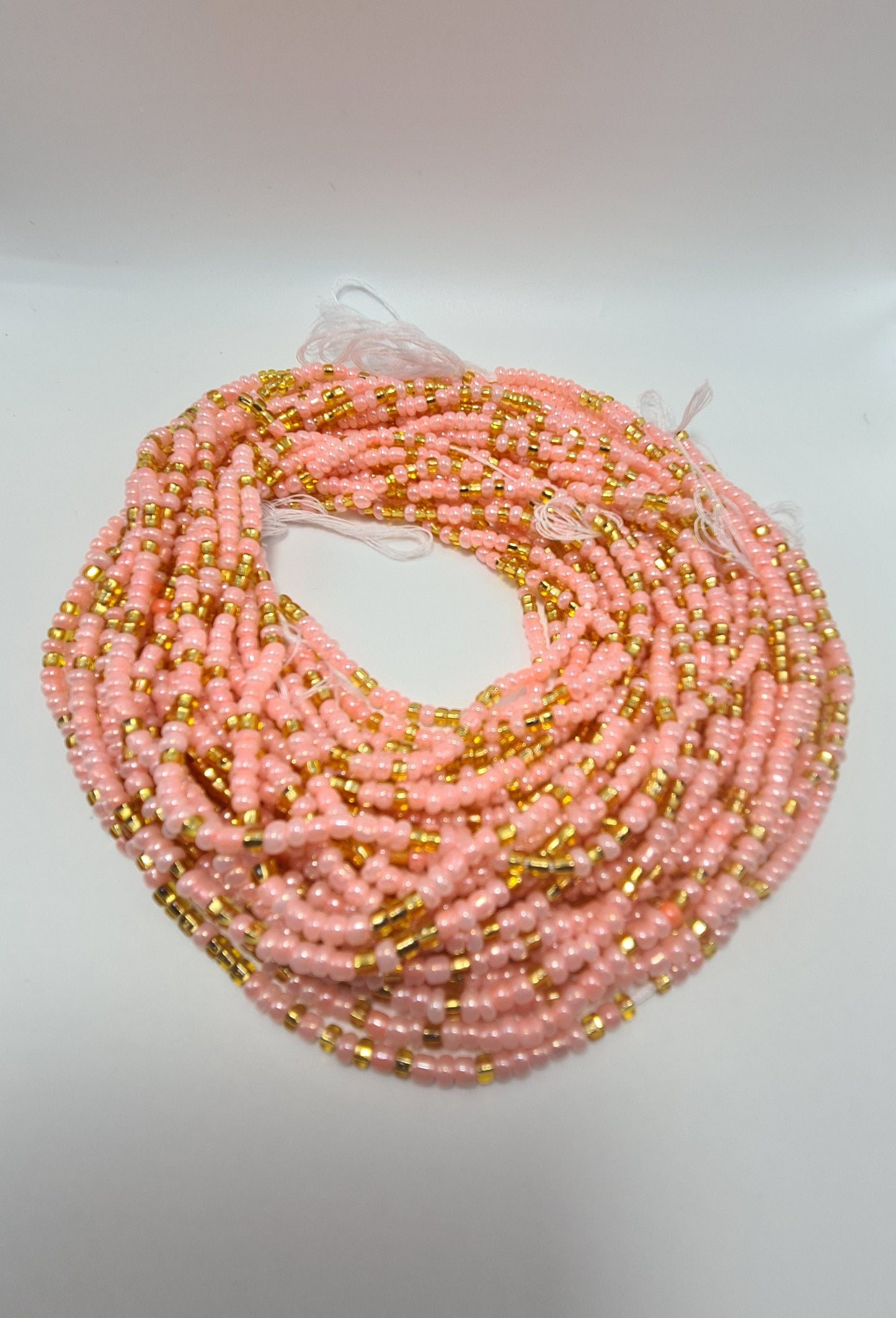 Peach and Gold Waist Beads|On Sale Belly Chain Weight control African beads|belly beads| Ghana beads| Weight Tracker| Nigerian waist beads