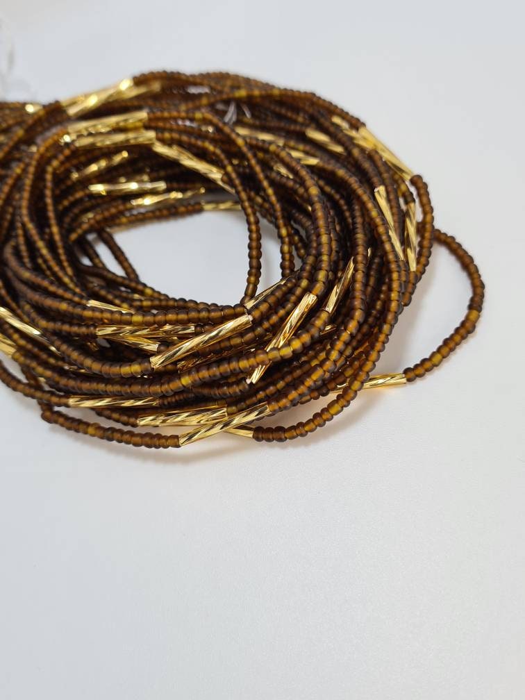 Brown warm tones Waist Beads|On Sale Belly Chain Weight control African beads|belly beads| Ghana beads| Weight Tracker| Nigerian beads