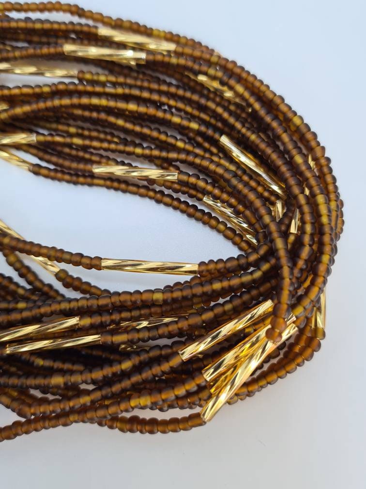 Brown warm tones Waist Beads|On Sale Belly Chain Weight control African beads|belly beads| Ghana beads| Weight Tracker| Nigerian beads