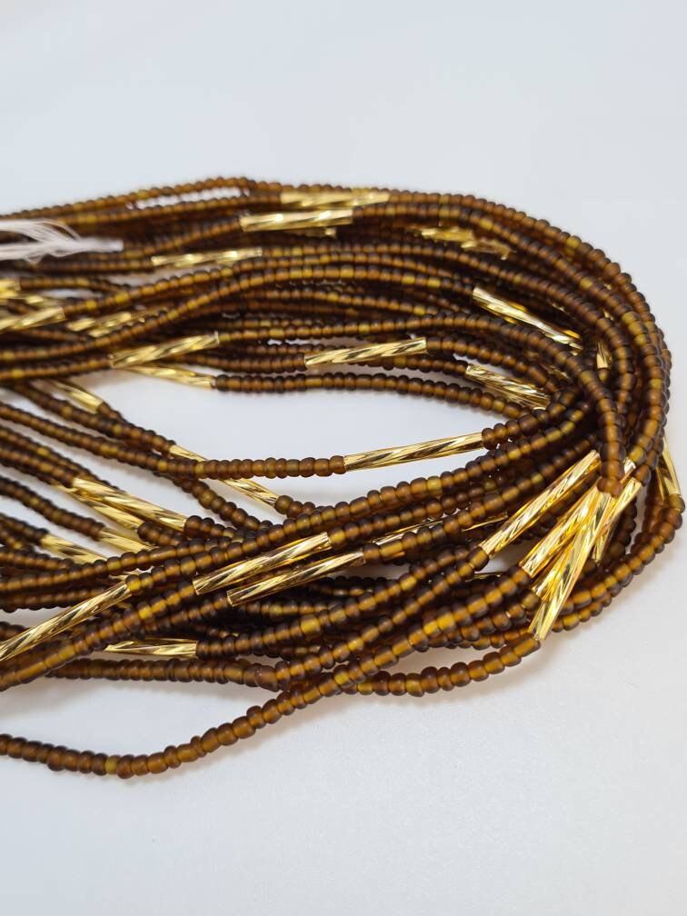 Brown warm tones Waist Beads|On Sale Belly Chain Weight control African beads|belly beads| Ghana beads| Weight Tracker| Nigerian beads
