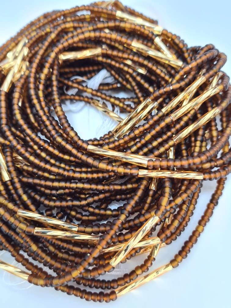 Brown warm tones Waist Beads|On Sale Belly Chain Weight control African beads|belly beads| Ghana beads| Weight Tracker| Nigerian beads