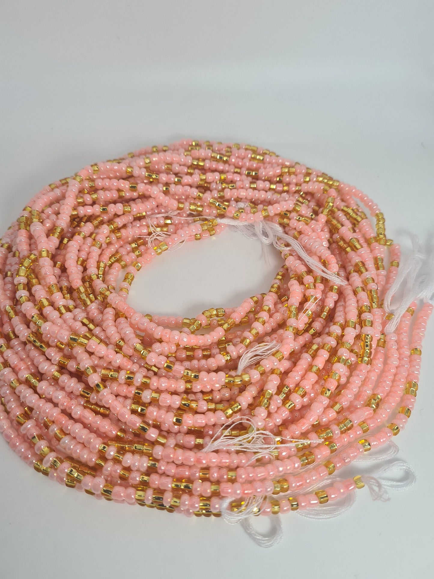 Peach and Gold Waist Beads|On Sale Belly Chain Weight control African beads|belly beads| Ghana beads| Weight Tracker| Nigerian waist beads