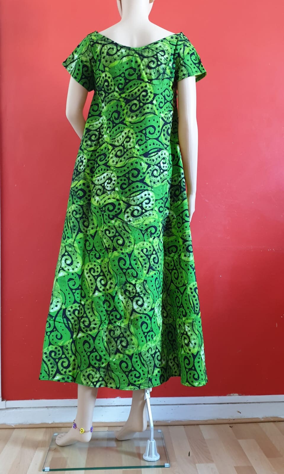 Tie and Dye Maxi Dress| Summer Dress| 100% Cotton| Green Tie And Dye| For All Occasions size 10, 16 Round Neck| Colourful