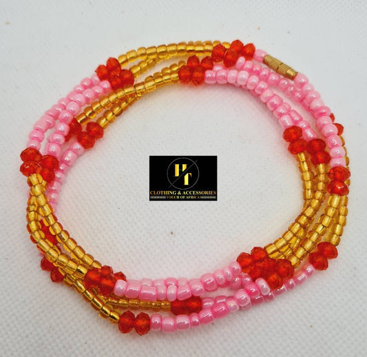 Multi colours Waist Beads|On Sale Belly Chain Weight control African beads|belly beads| Ghana beads| Weight Tracker| Nigerian waist beads