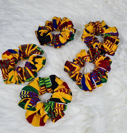 Scrunchie Soft Stretchy Hair Accessories Hair Tie African Print Fabric Kente print