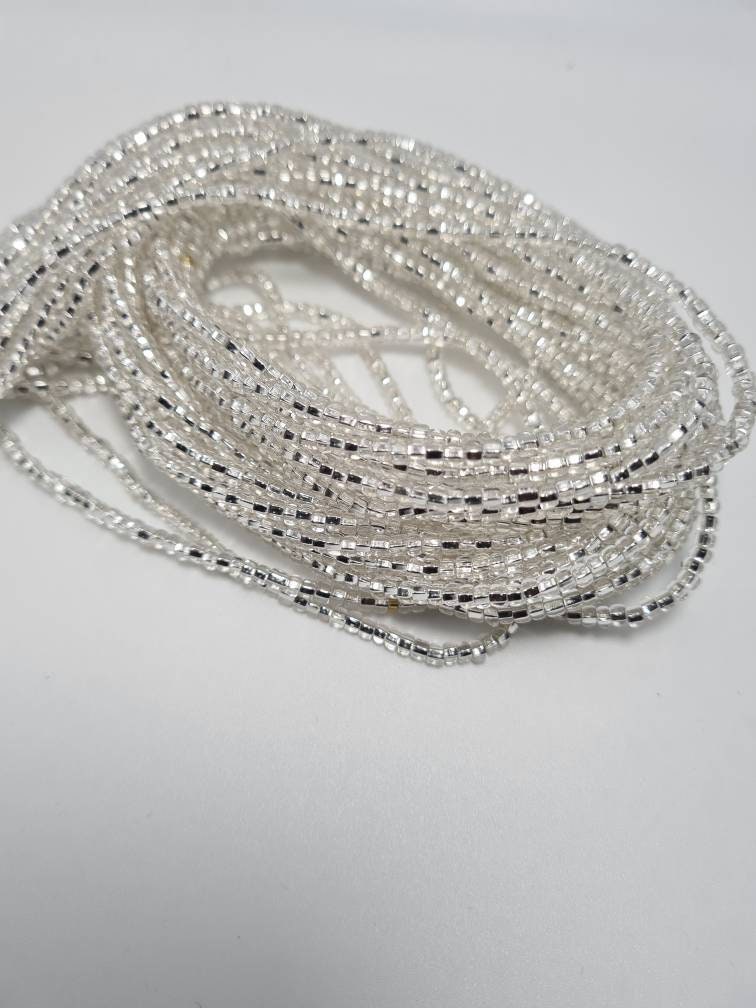 Sliver Waist Beads - On Sale Belly Chain Weight Control African beads - belly beads - Ghana beads| Weight Tracker - Belly Jewelry