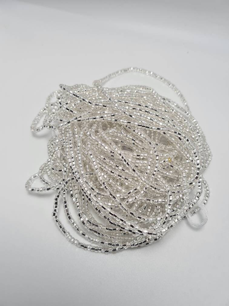 Sliver Waist Beads - On Sale Belly Chain Weight Control African beads - belly beads - Ghana beads| Weight Tracker - Belly Jewelry